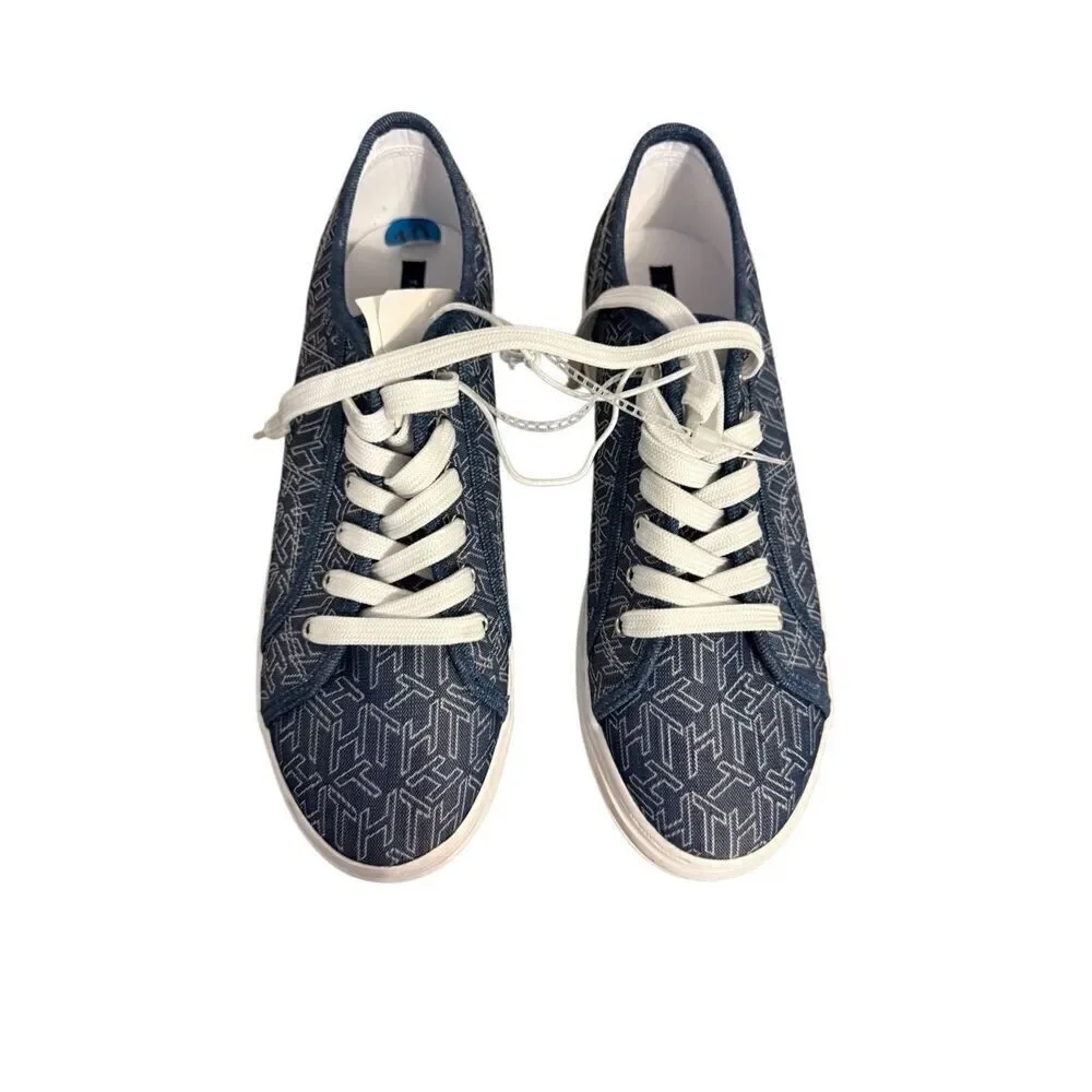 Brand New Tommy Hilfiger Bekimo Blue White Platform Sneakers Size 10